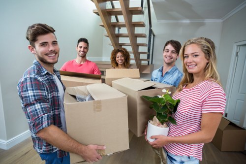 Office removals team planning a business move in Putney